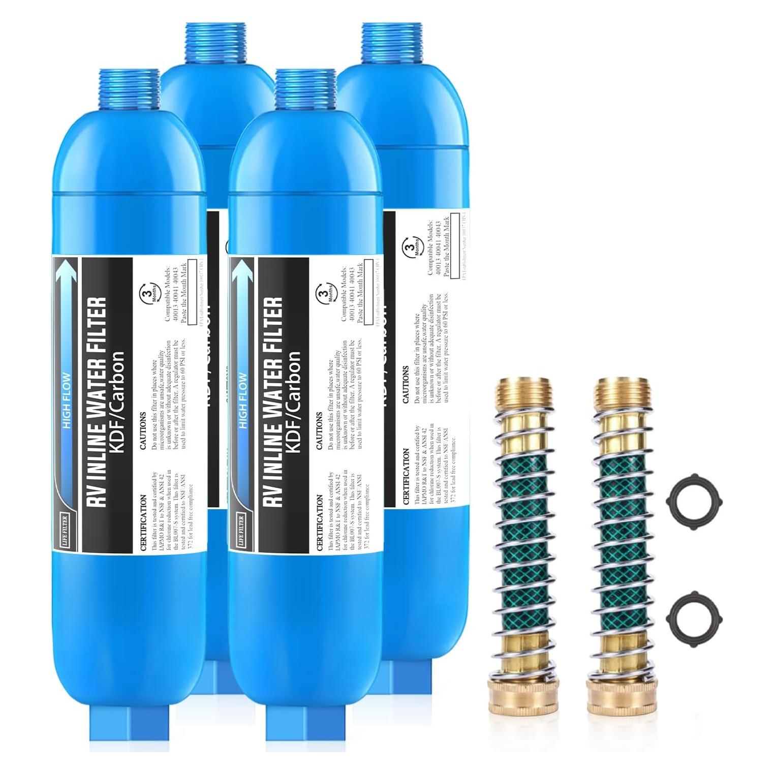 Filtro de Agua Inline Lifefilter RV 4 Unidades, Certificado NSF