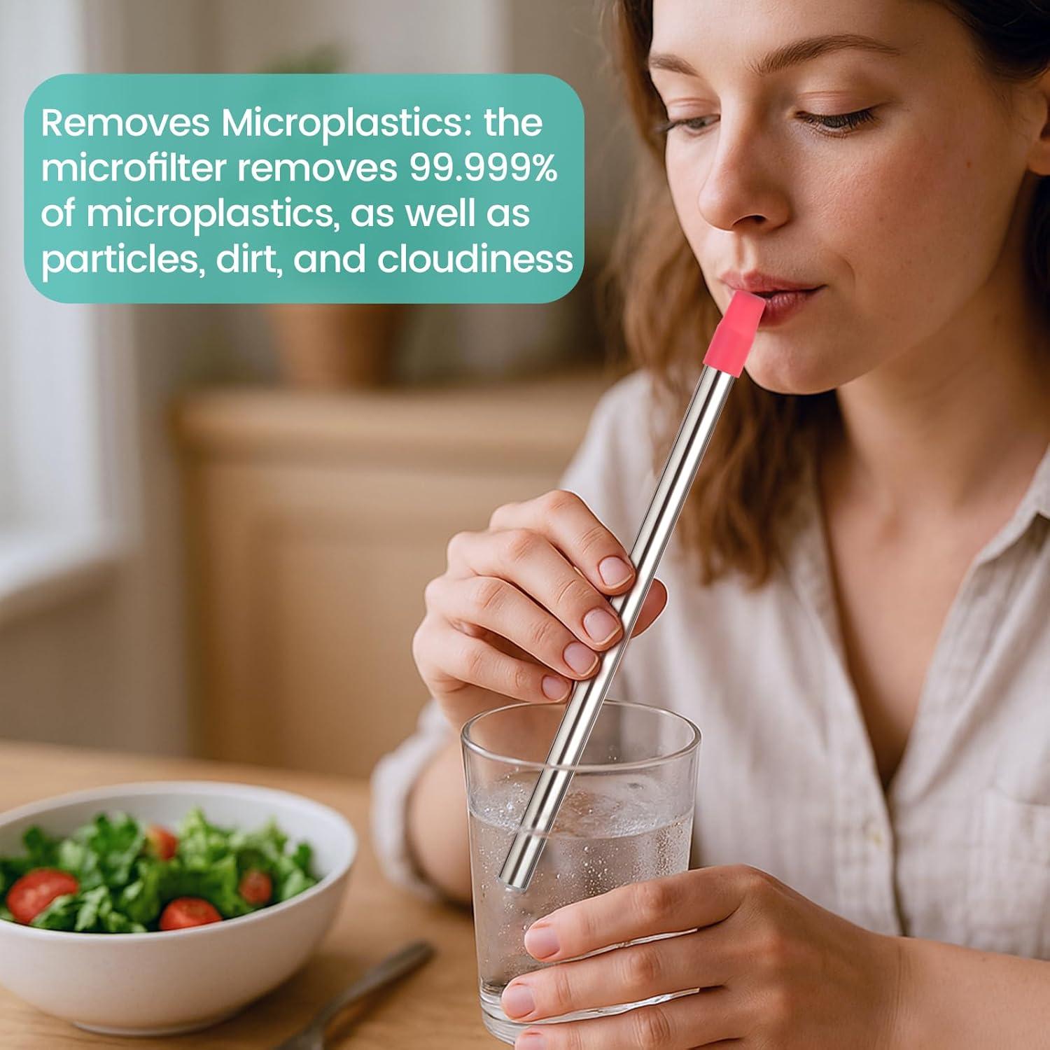 Filtro de Agua Paja Sursip Acero Inoxidable 1 Paquete Portátil