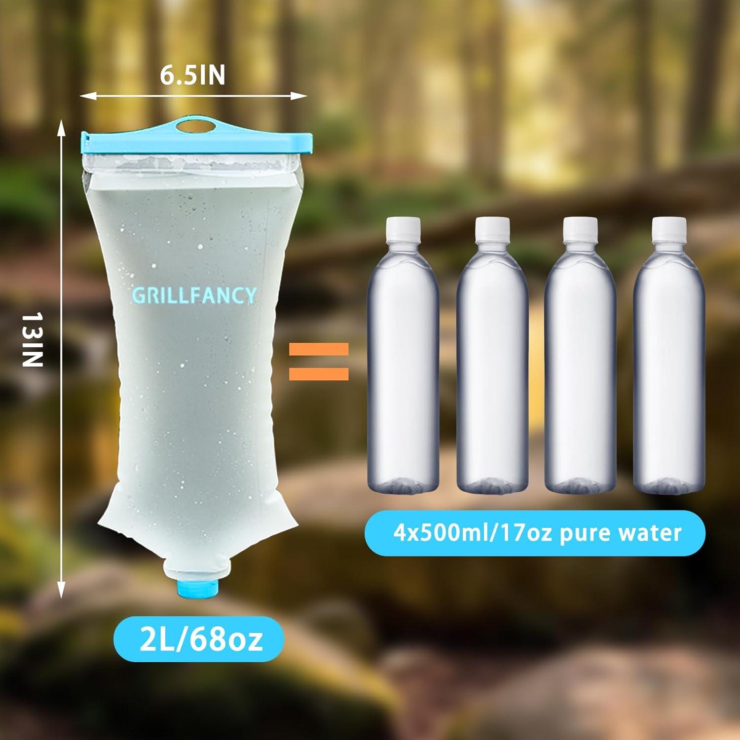 Bolsa de Agua 2L GRILLFANCY TPU Ecológica para Camping y Senderismo