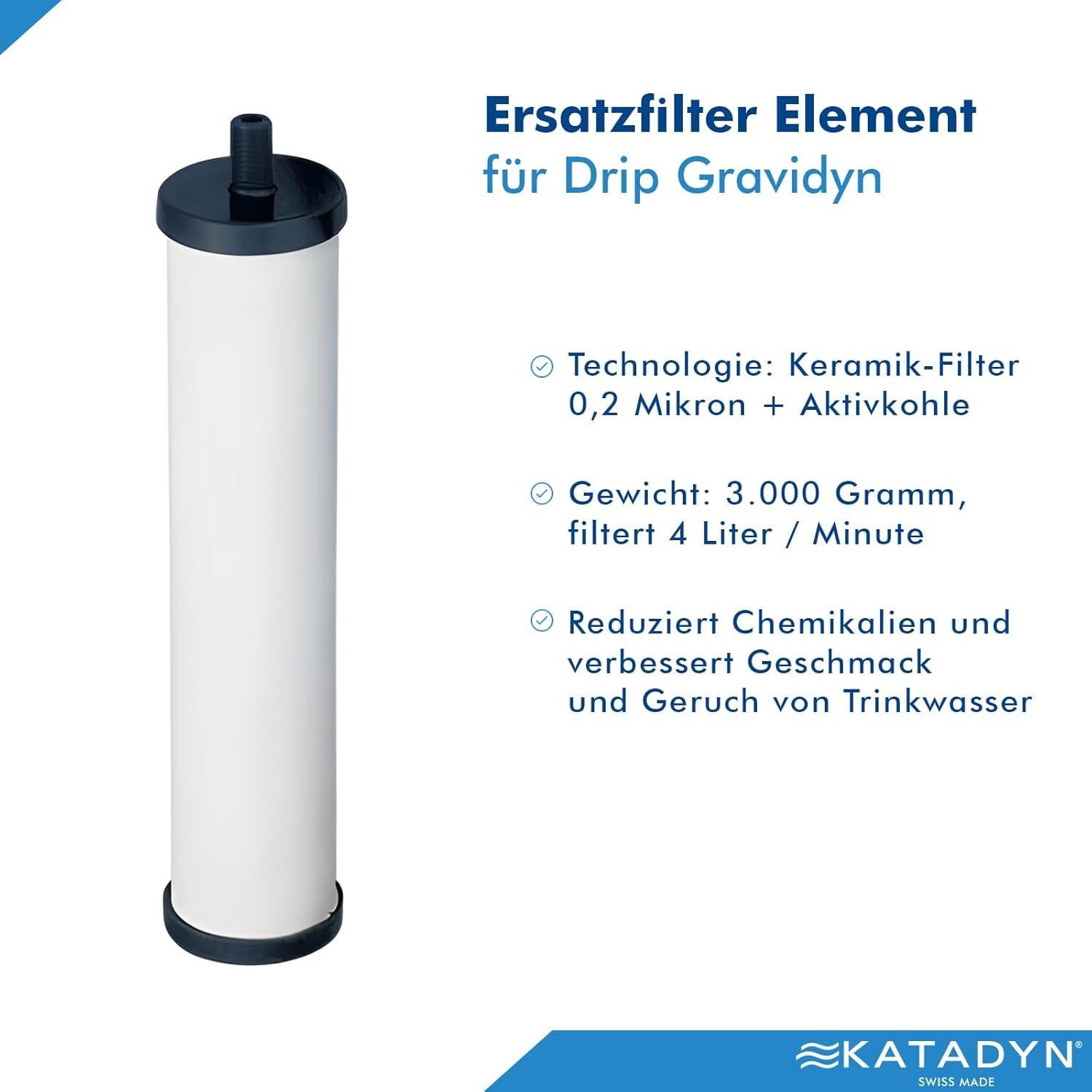 Filtro de Reemplazo Katadyn Gravidyn 20720 Cerámico 0.2µm