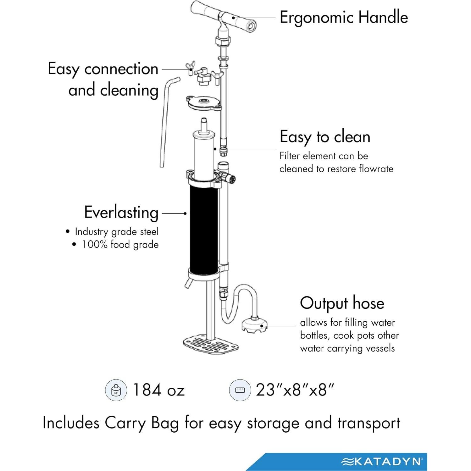 Filtro de Agua Katadyn KFT Expedition 100,000L Cerámico Plata