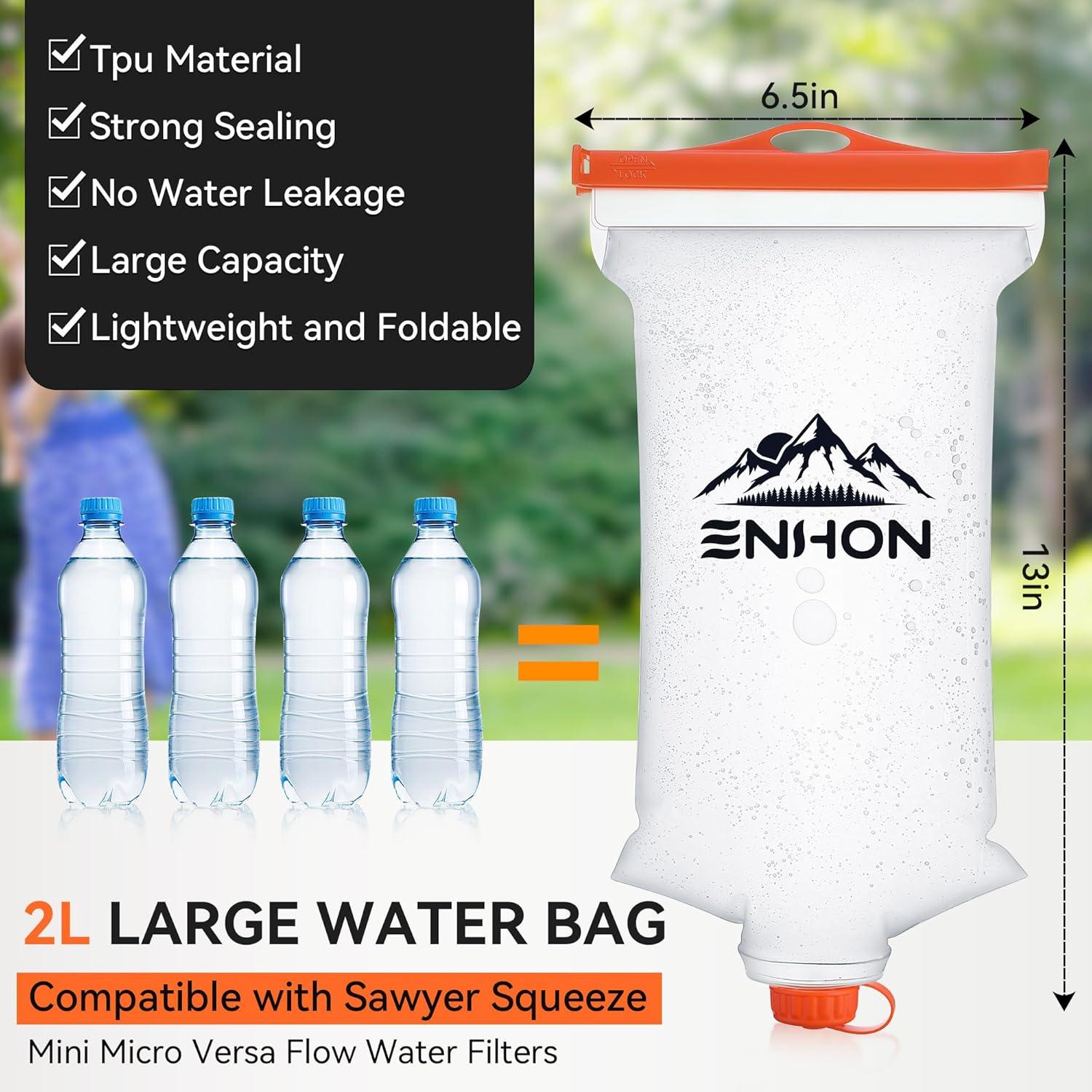 Bolsa de Agua Colapsable Enhon 2L TPU para Senderismo