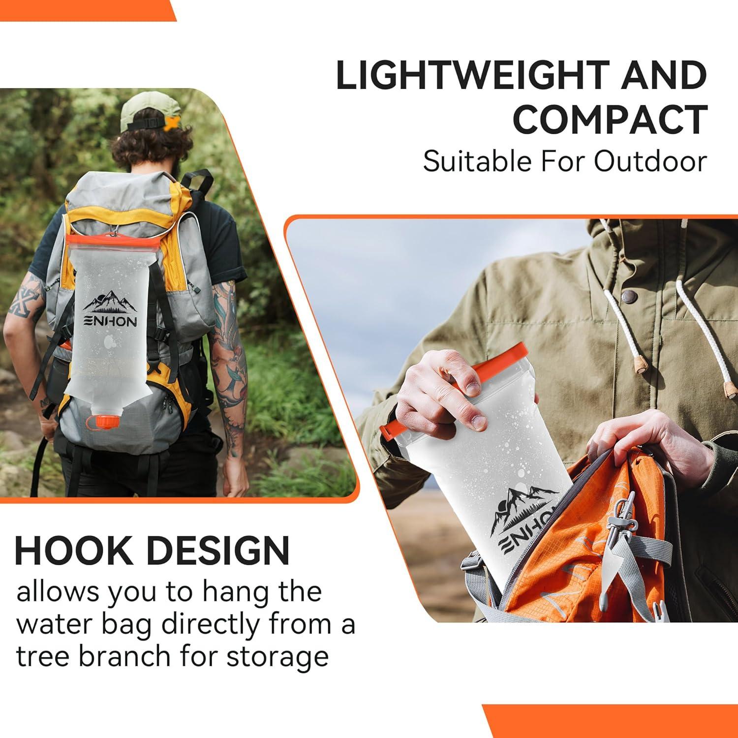 Bolsa de Agua Colapsable Enhon 2L TPU para Senderismo
