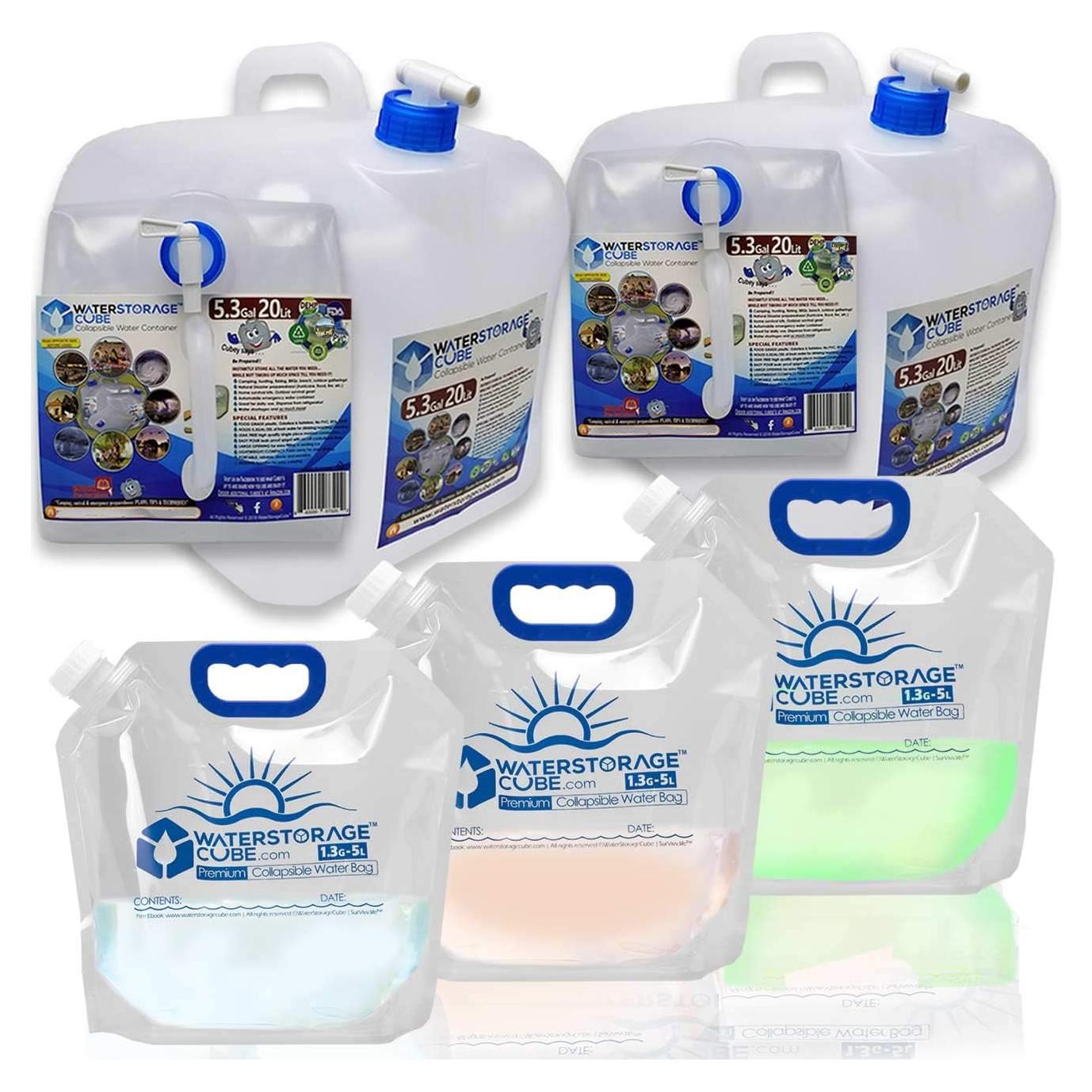Contenedores de Agua Plegables WaterStorageCube 19.2L 5.3 Gal