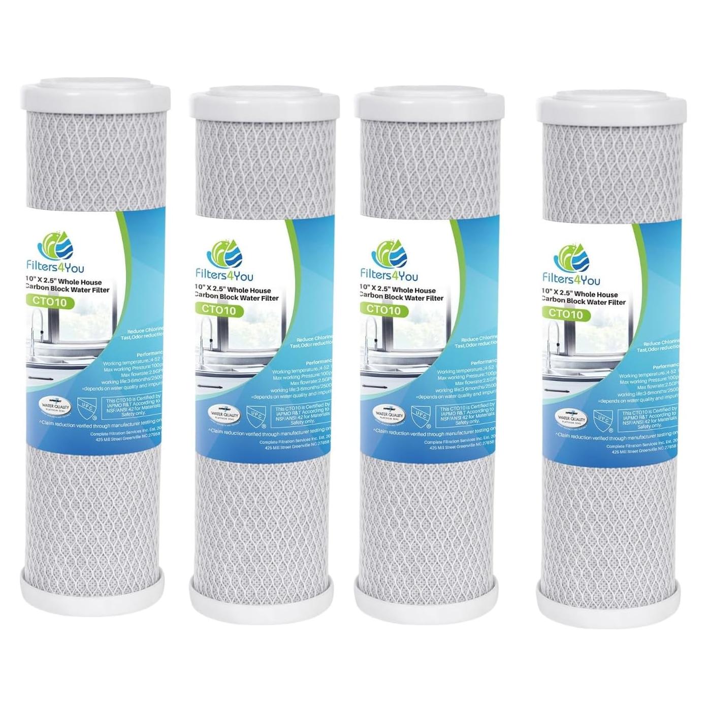 Cartuchos de Filtro de Agua CFS - Paquete de 4 - 25.4x6.35 cm