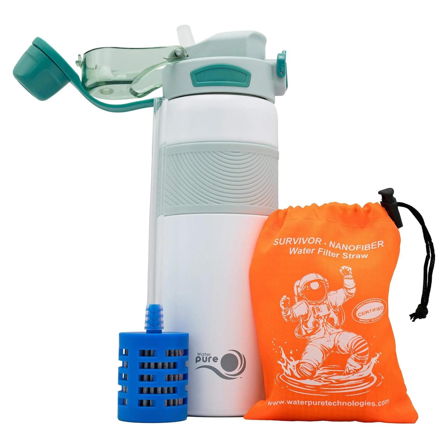 Botella de Filtro de Agua Aislada Water Pure 0.63kg Azul