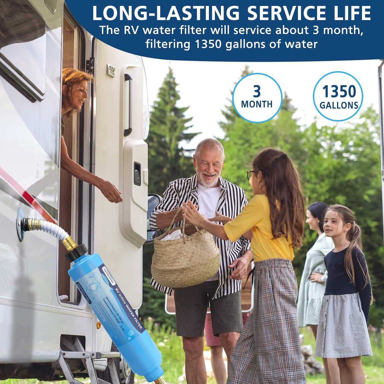 Paquete de 2 filtros de agua Beckacher para RV - KDF y GAC