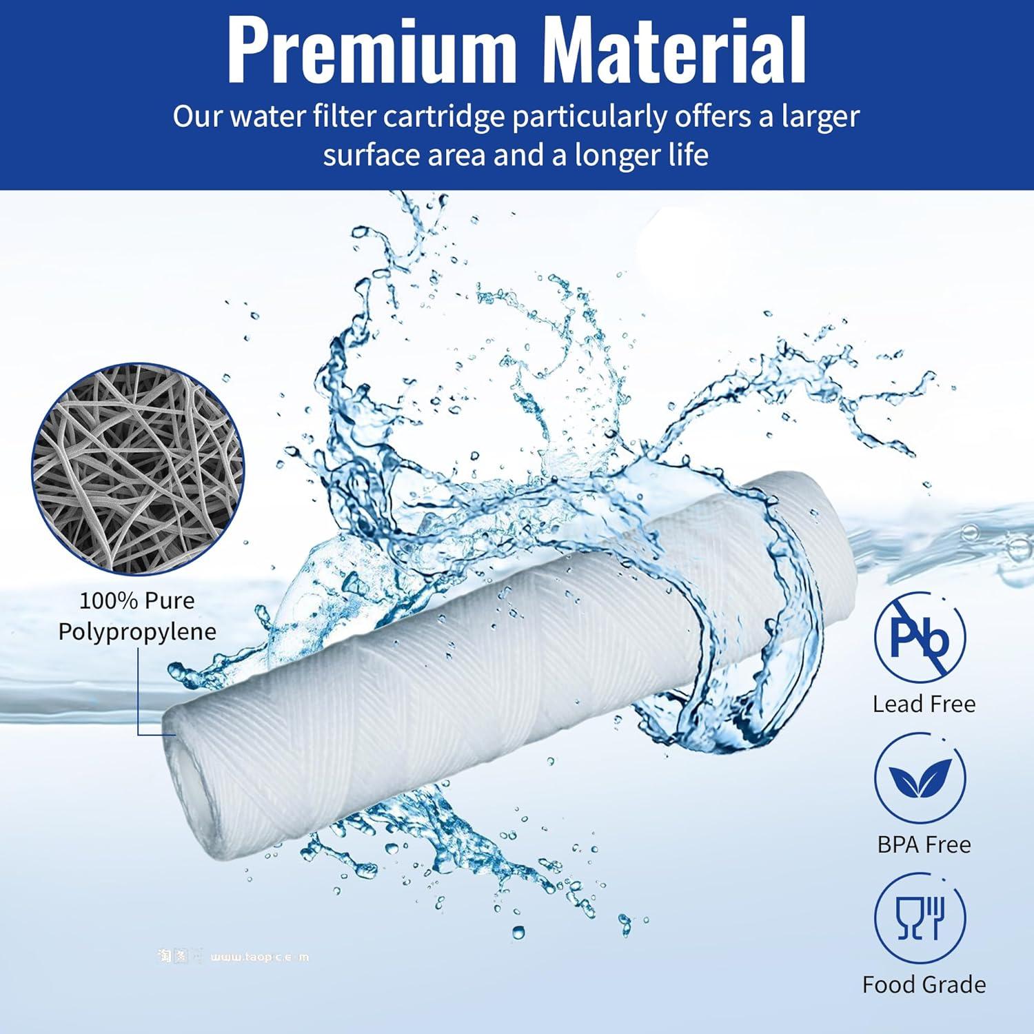 Cartuchos de Filtro de Agua CFS 5 Unidades 25.4x6.35cm Sedimento