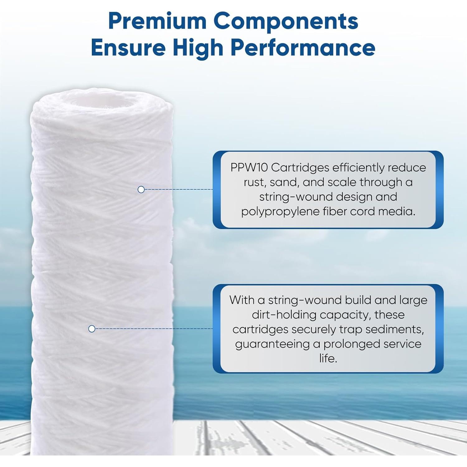 Filtro de Sedimentos 10"x2.5" PUREPLUS 5 Micrones - Paquete de 4