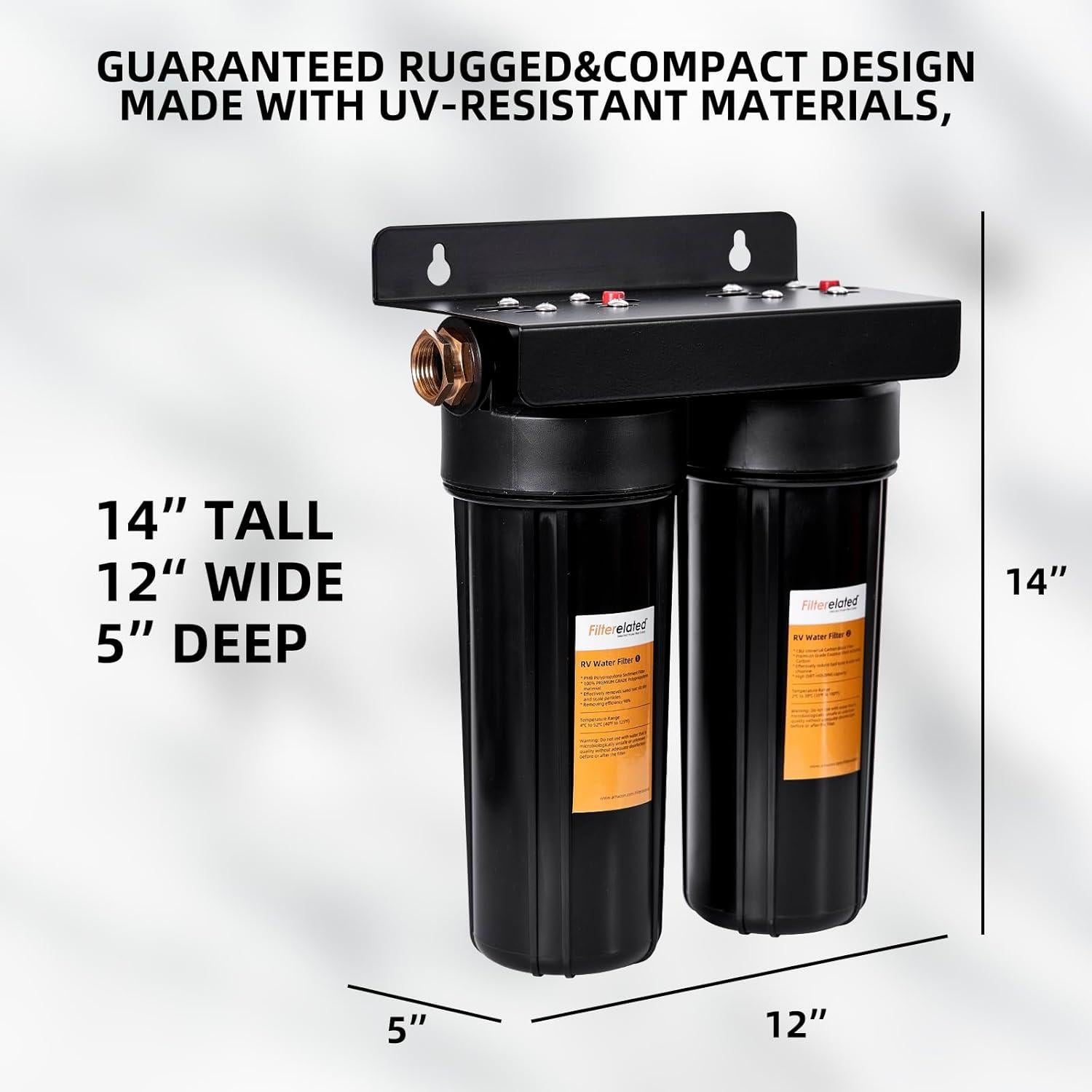 Filtro de Agua Doble para RV Filterelated RV-HLD 24.89x13.97cm