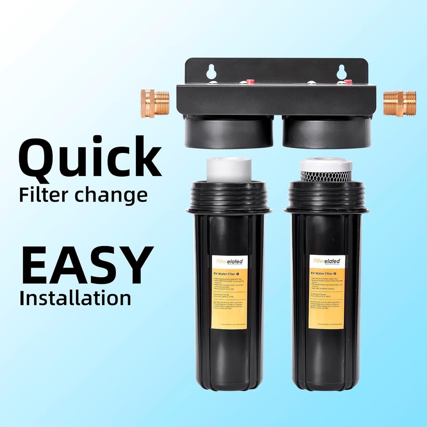 Filtro de Agua Doble para RV Filterelated RV-HLD 24.89x13.97cm