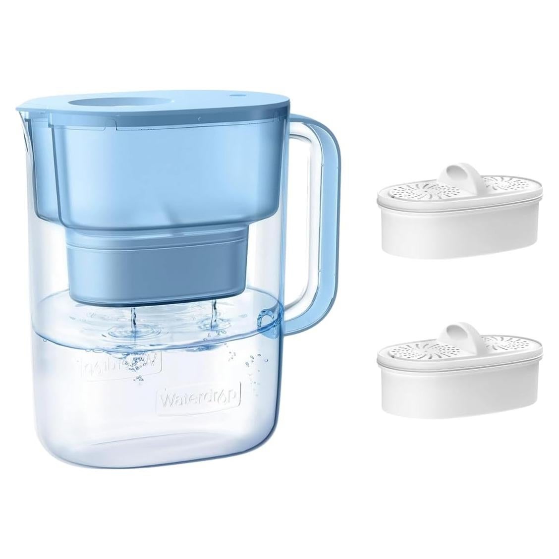 Jarra de Filtro de Agua Waterdrop 10 Tazas 757L NSF Azul