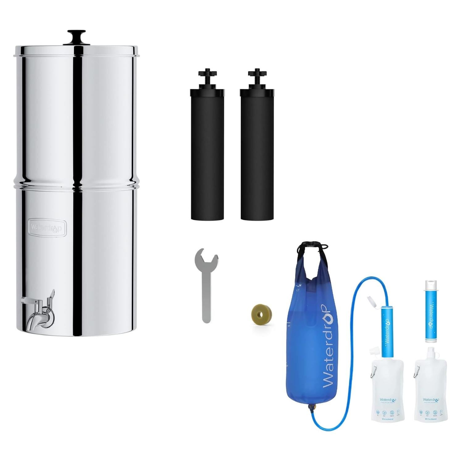 Sistema de Filtro de Agua por Gravedad Waterdrop - Acero Inoxidable