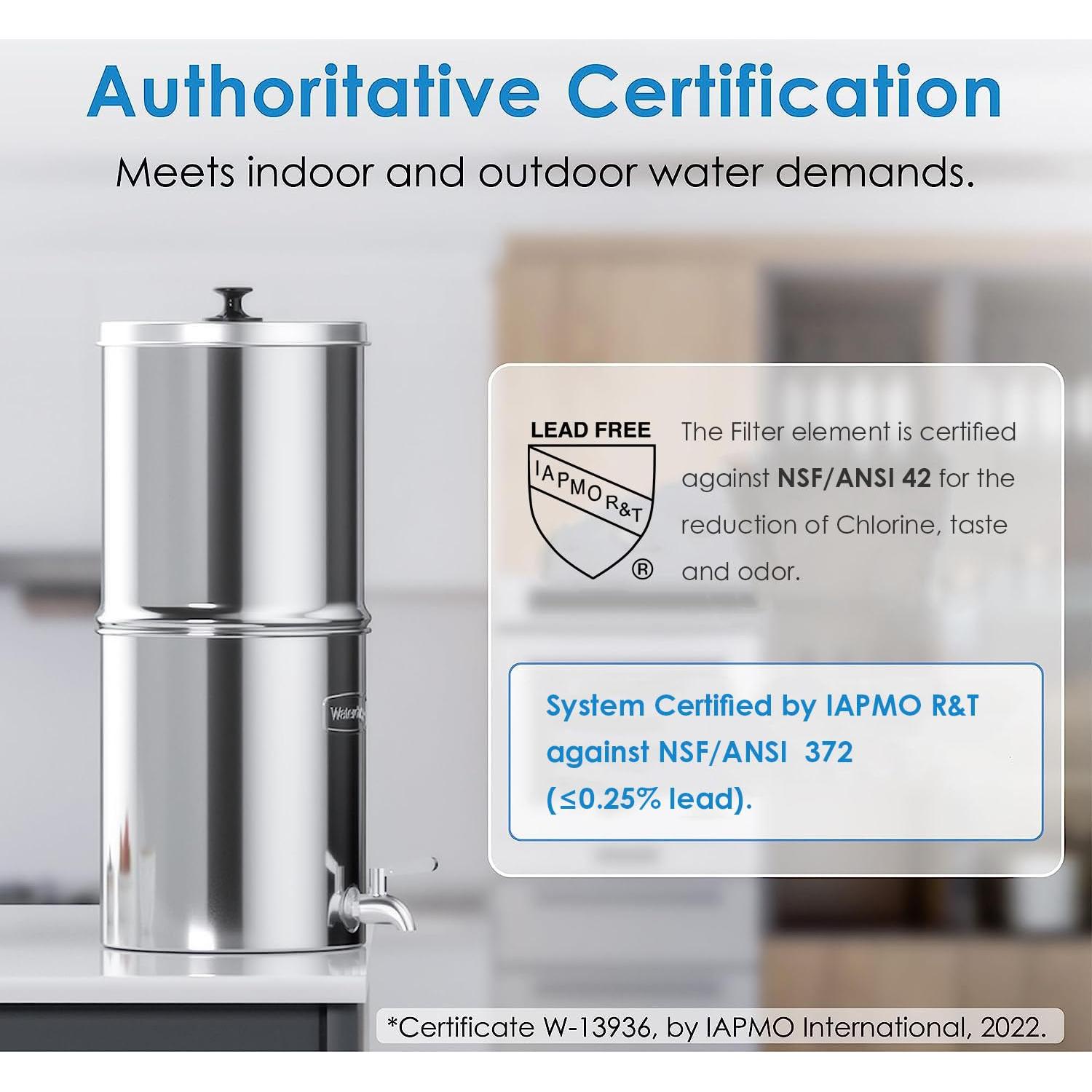 Sistema de Filtro de Agua por Gravedad Waterdrop - Acero Inoxidable