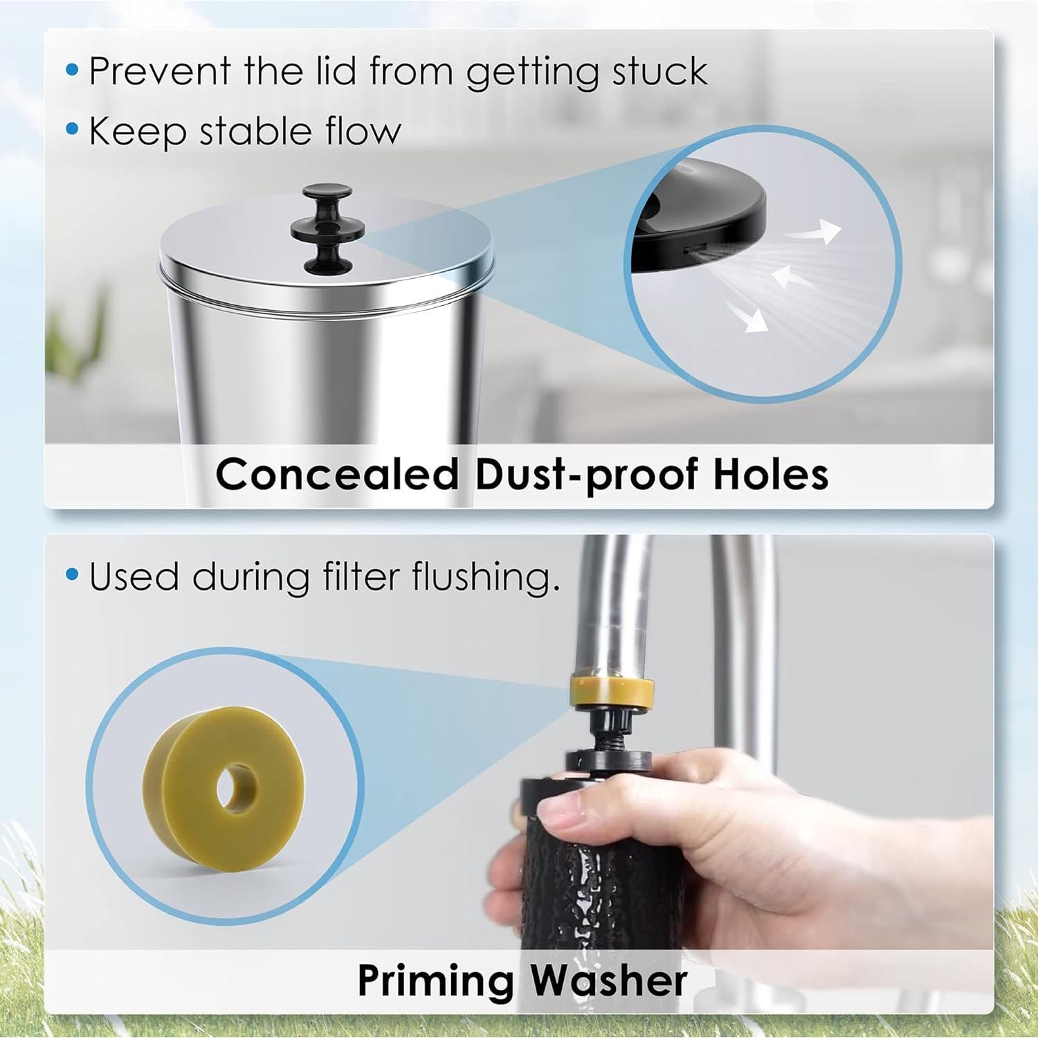 Sistema de Filtro de Agua por Gravedad Waterdrop - Acero Inoxidable