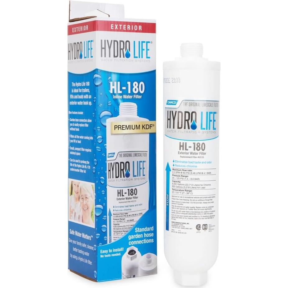 Filtro de Manguera Camco Hydro Life 52133 - Filtración Superior