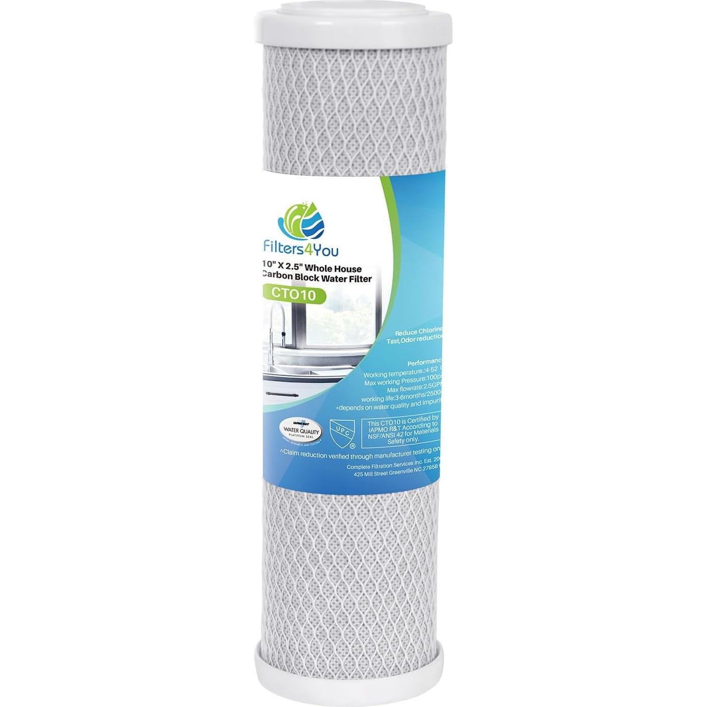 Cartuchos de Filtro de Agua CFS - Paquete de 4 - Carbono Activado