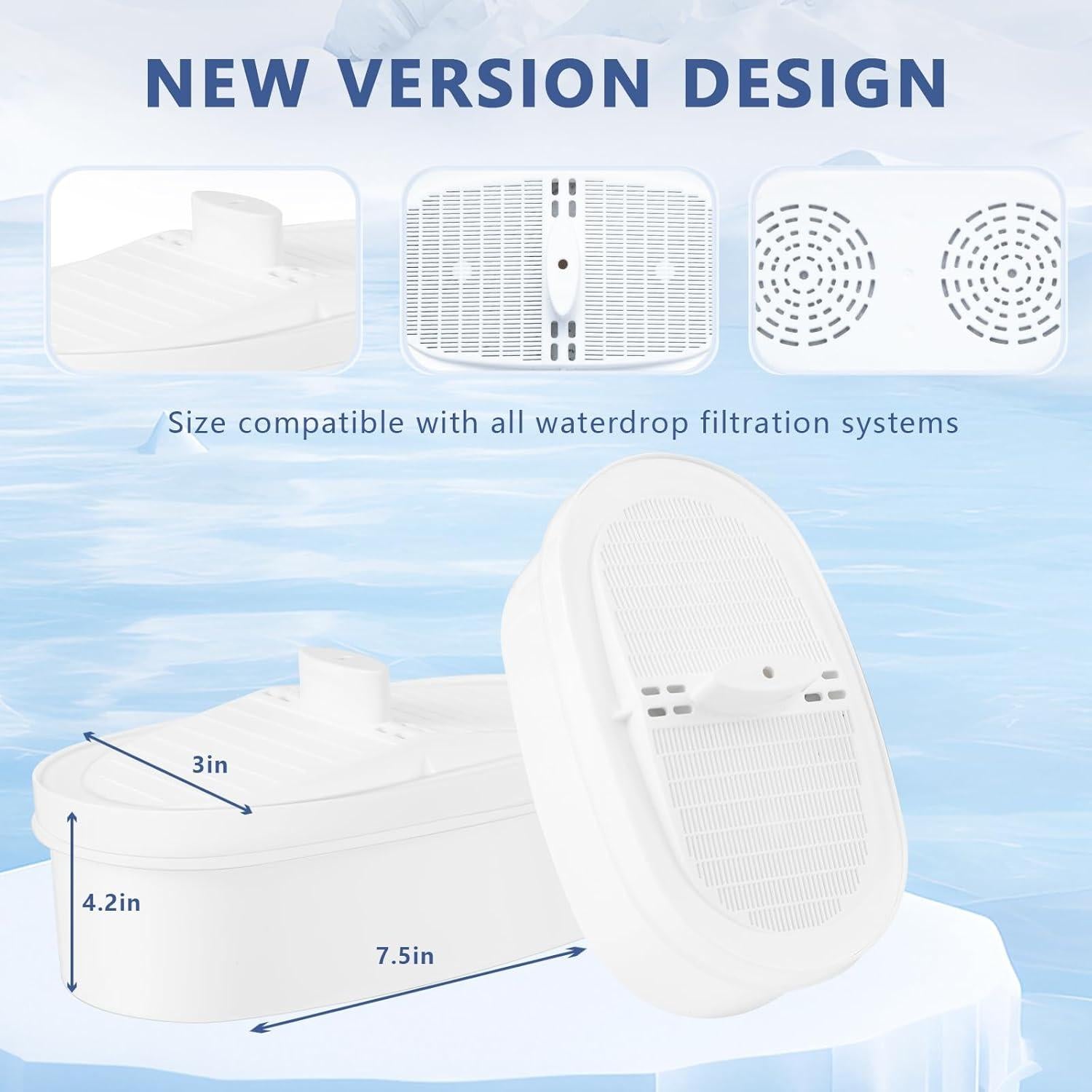 Paquete de 4 filtros de agua Fenxixdy WD-PF-01A Plus