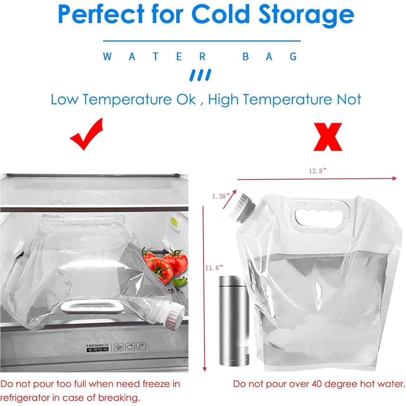 Bolsa de Agua Plegable Ellsang 5L - 3 Paquetes, Libre de BPA