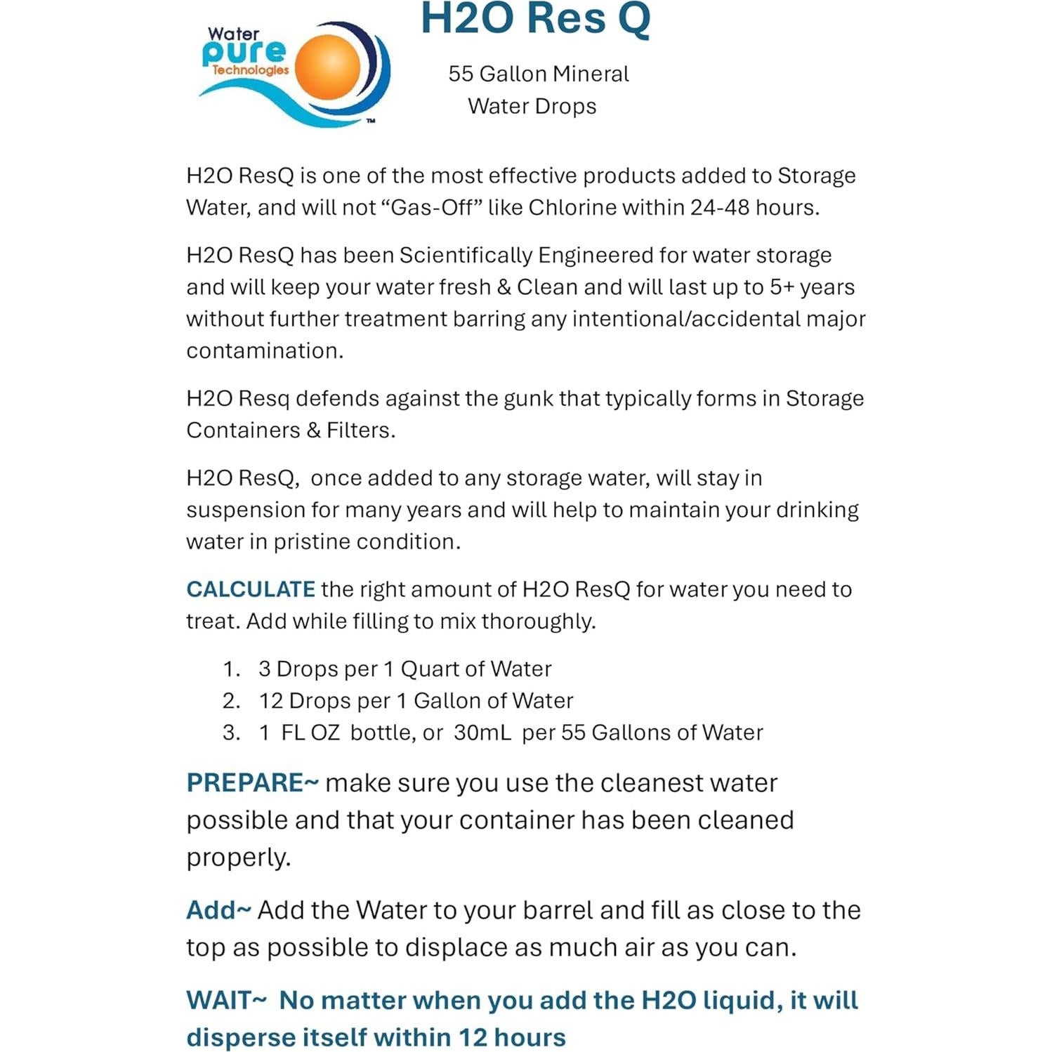 Kit de Almacenamiento de Agua Augason Farms 55 Galones BPA Free