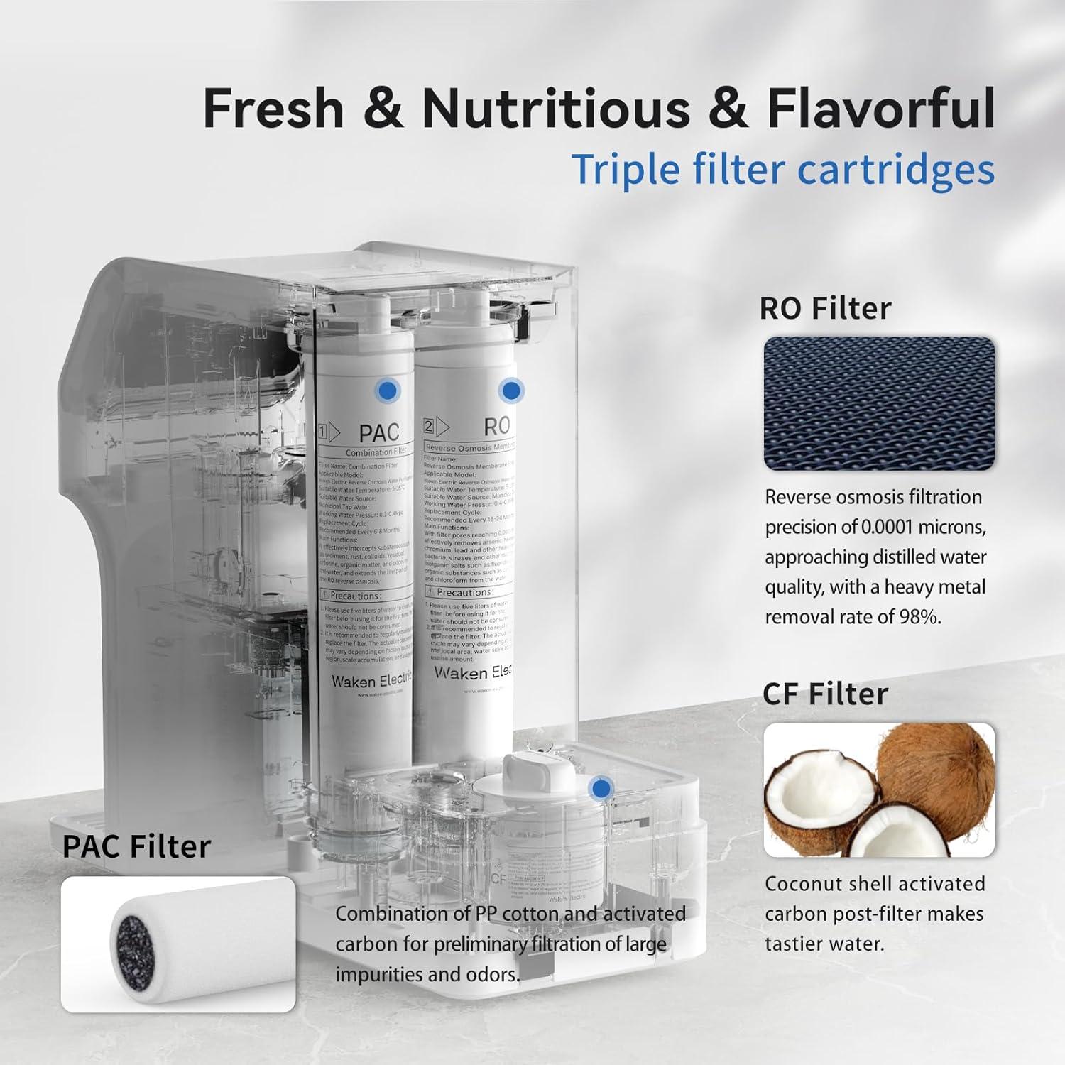 Filtro de Agua Ósmosis Inversa Waken C11A 8 Etapas UV 1585L/día