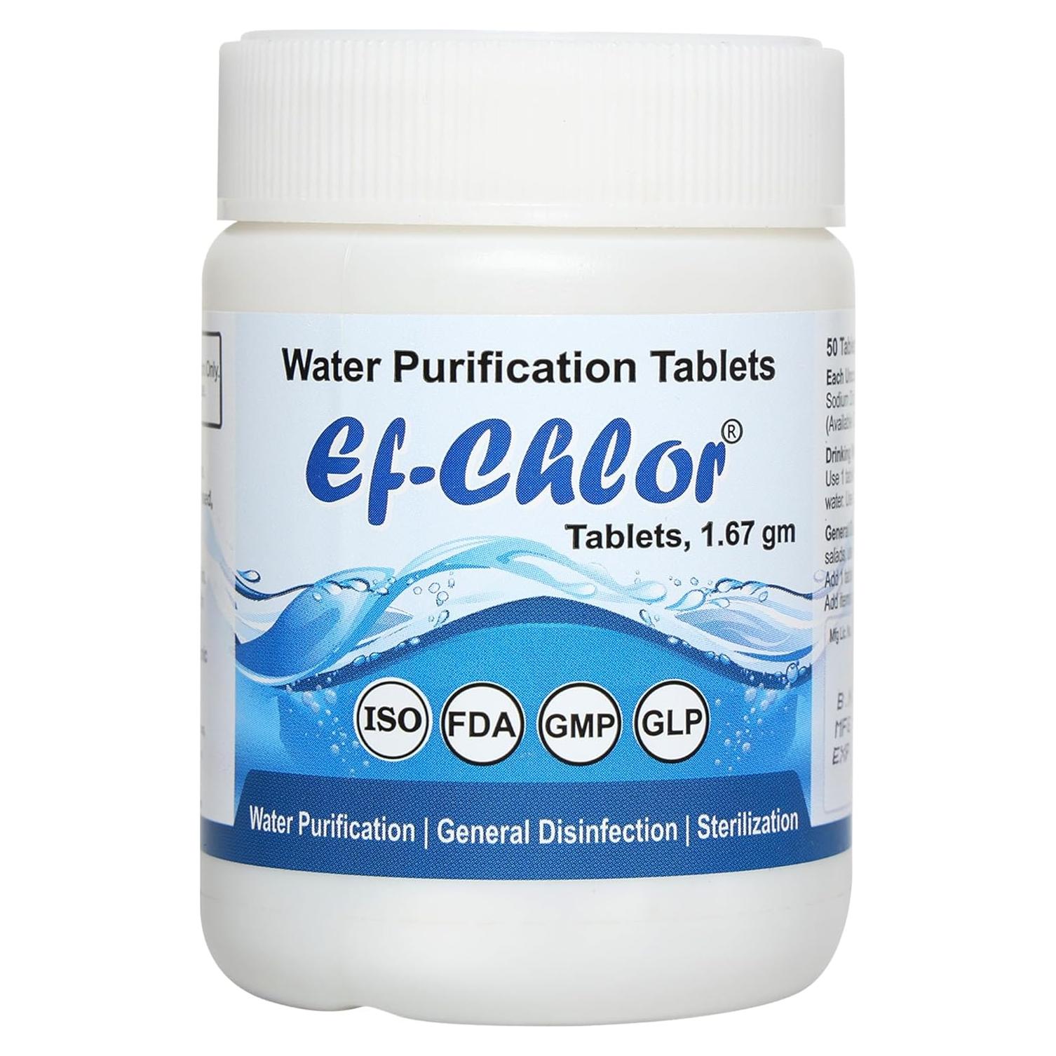 Tabletas Purificadoras de Agua Ef-Chlor 1.67g - 50 Unidades