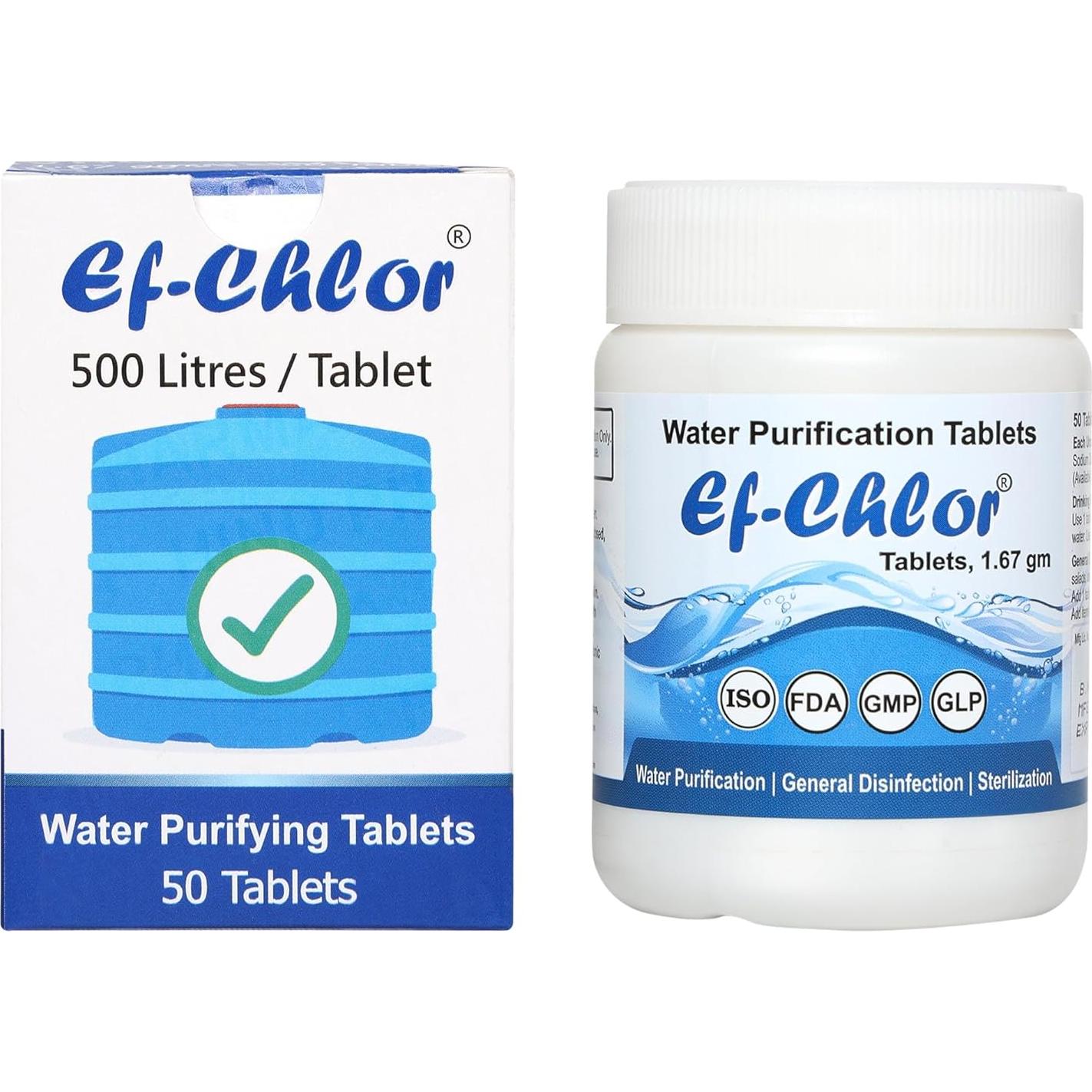 Tabletas Purificadoras de Agua Ef-Chlor 1.67g - 50 Unidades