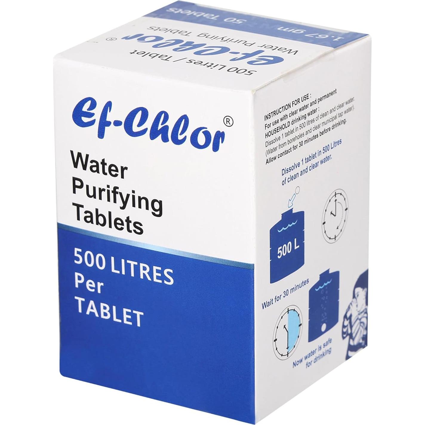 Tabletas Purificadoras de Agua Ef-Chlor 1.67g - 50 Unidades