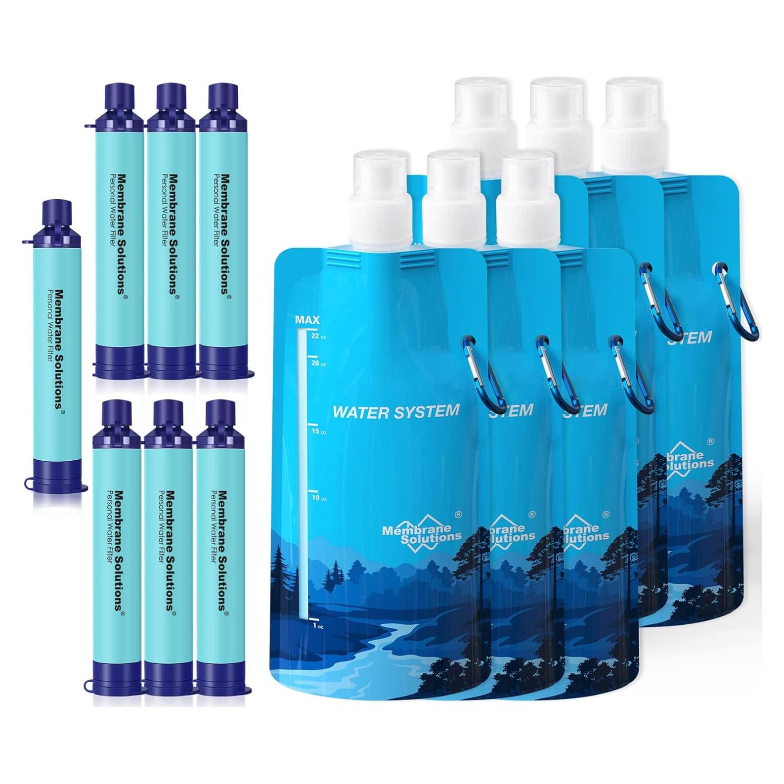 Kit Purificador de Agua Membrane Solutions - 7 Pajillas + 6 Botellas 680ml