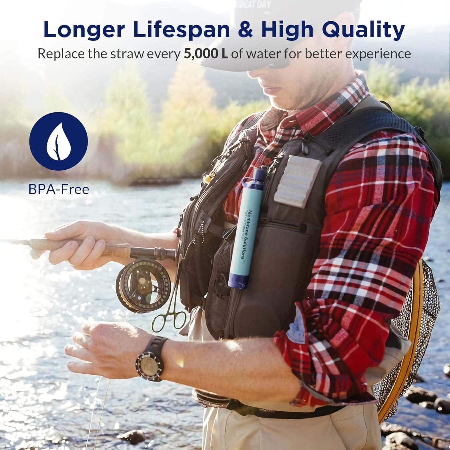 Kit Purificador de Agua Membrane Solutions - 7 Pajillas + 6 Botellas 680ml