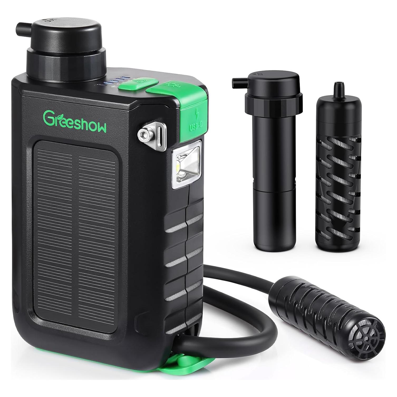 Filtro de Agua Eléctrico Portátil Greeshow GS-2811, 0.01 Micrones