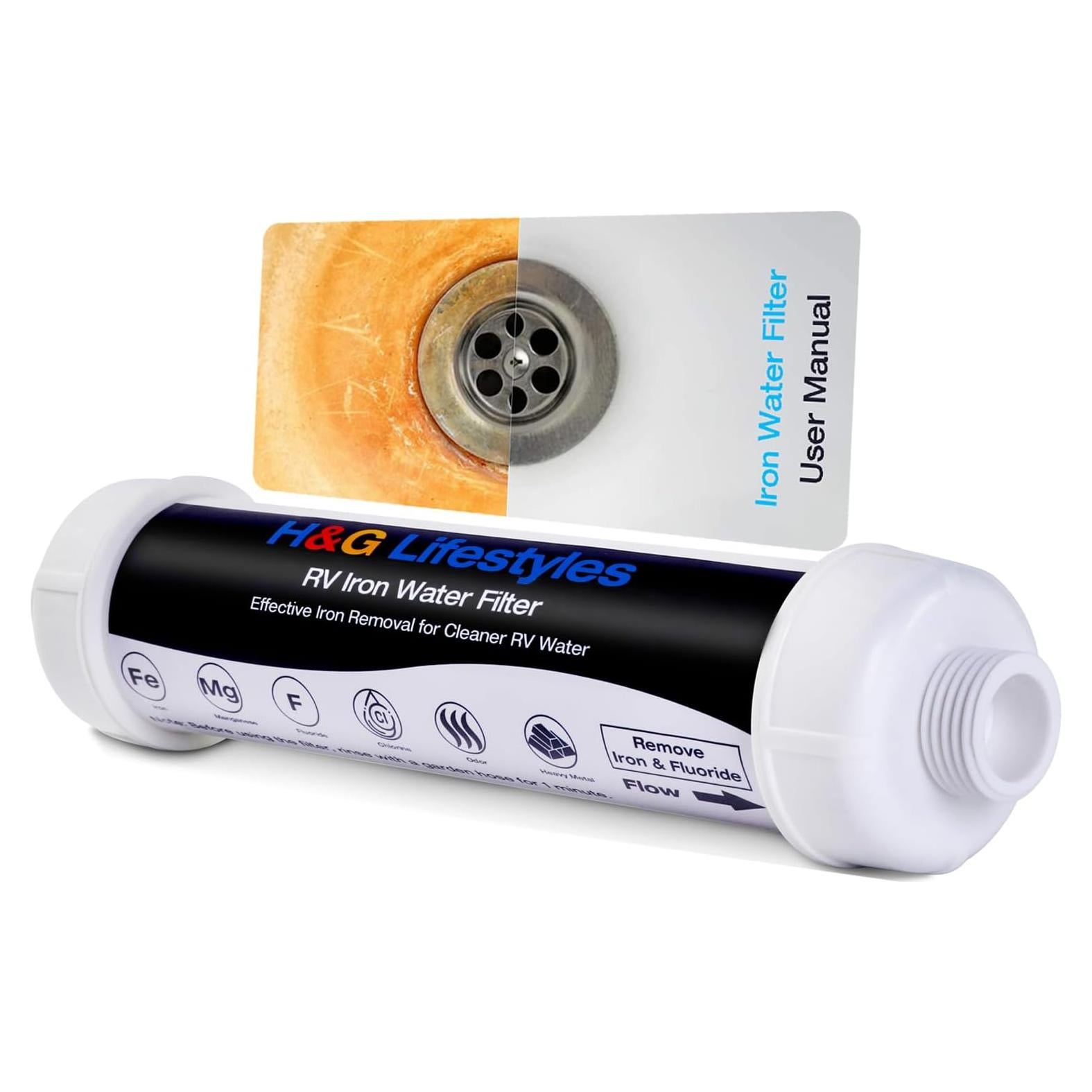 Filtro de Agua de Hierro H&G Lifestyles para RV 3/4" GHT