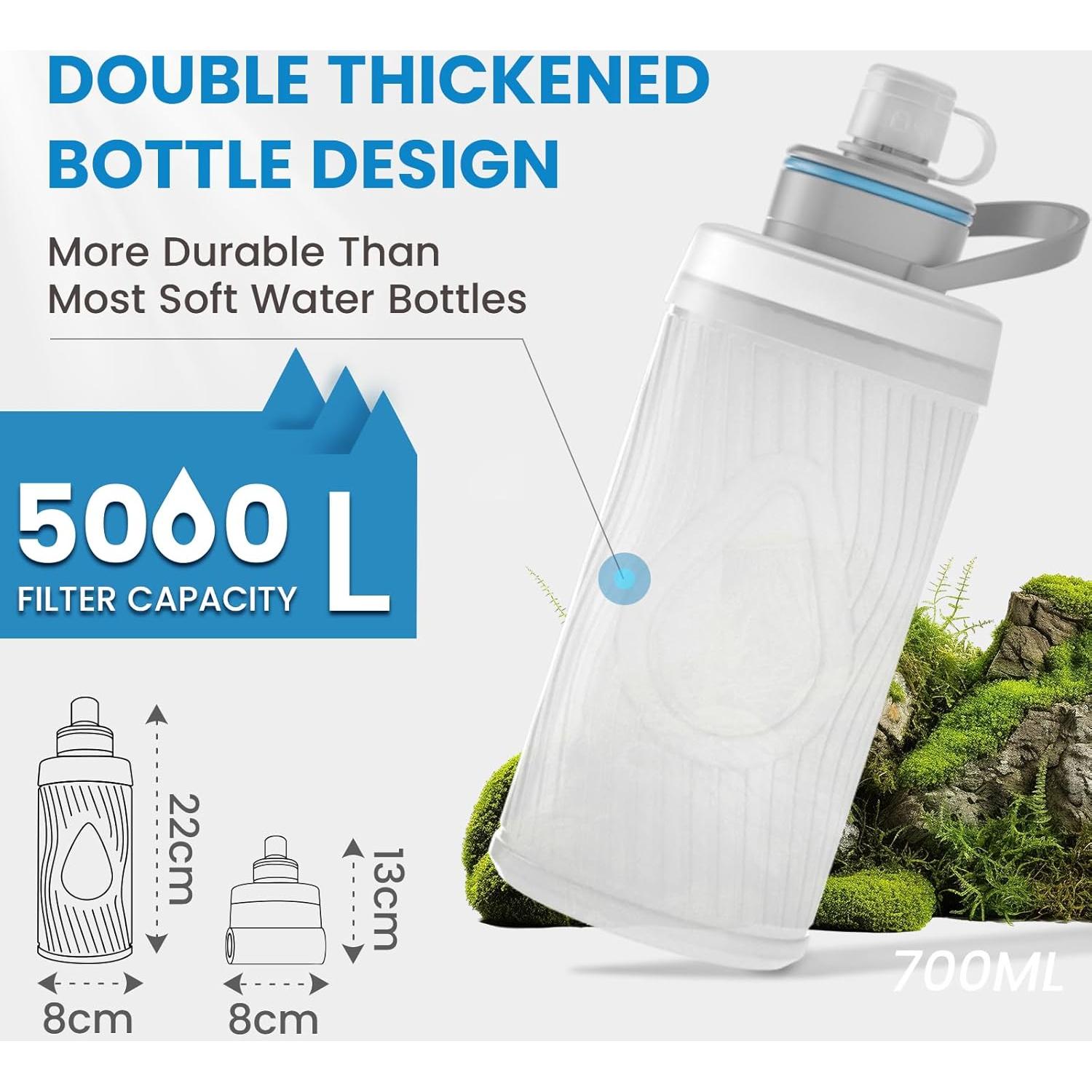 Botella de Agua Plegable Joypur K8801 con Filtro 700ml