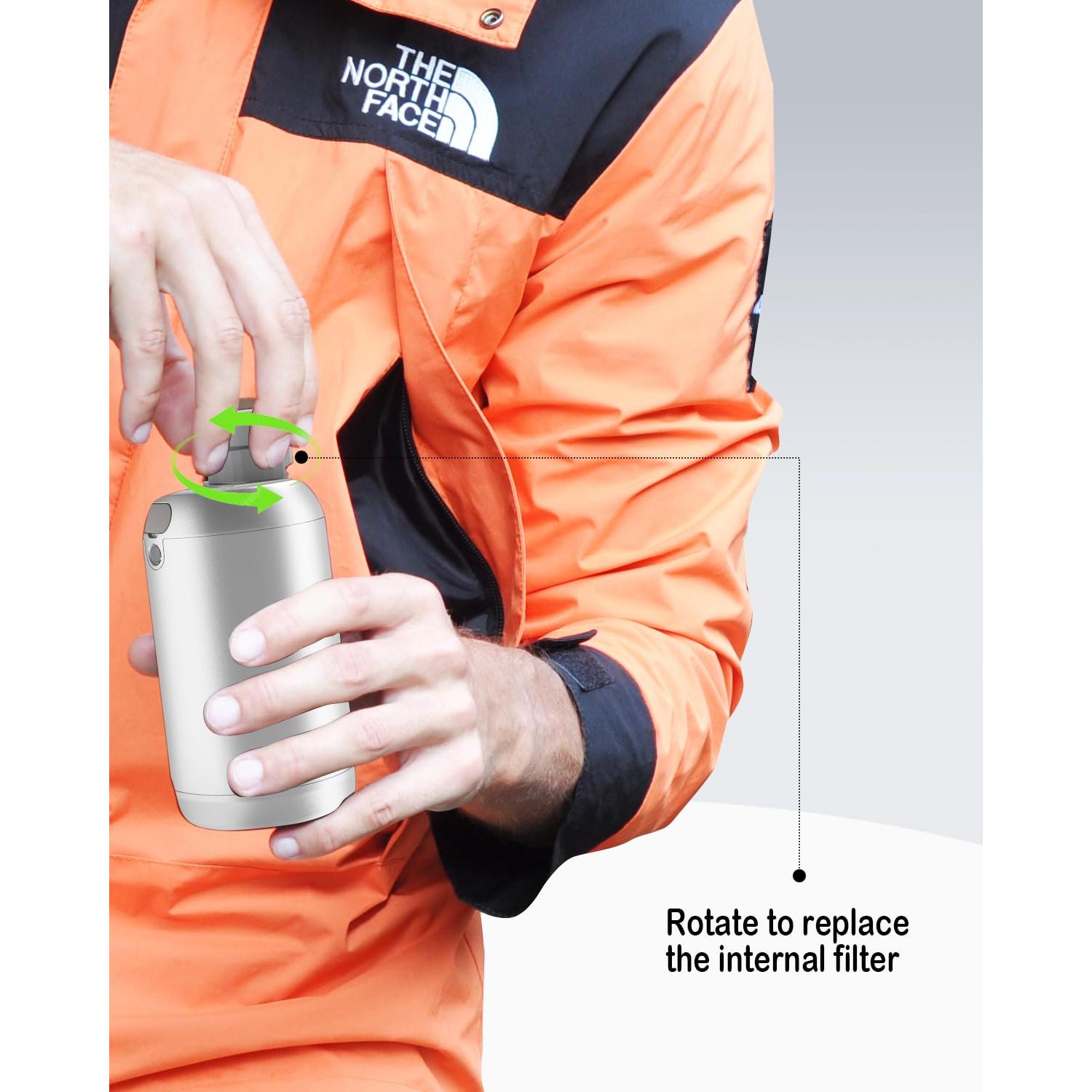 Filtro Ultra Interno BKLES para Agua Eléctrico Camping Plateado