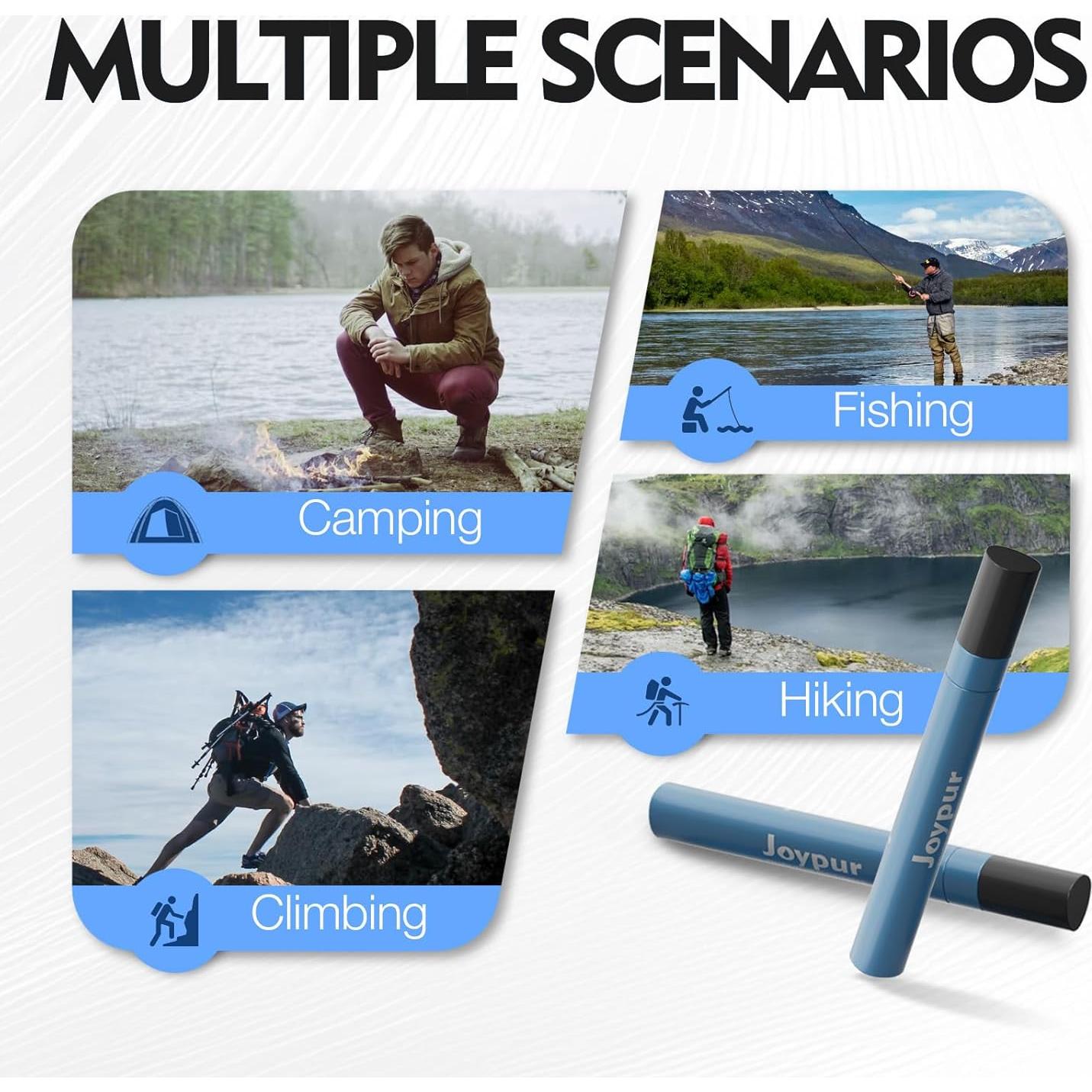 Popote Filtro de Agua Joypur 4PCS, Purificador Portátil 15cm