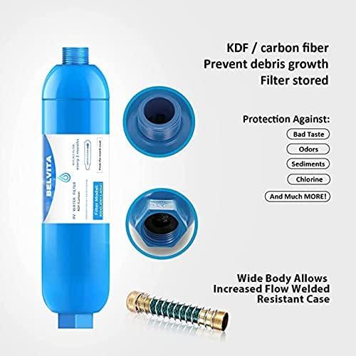 Filtro de Agua Inline BELVITA para RV - 2 Unidades, Reduce Cloro y Olores