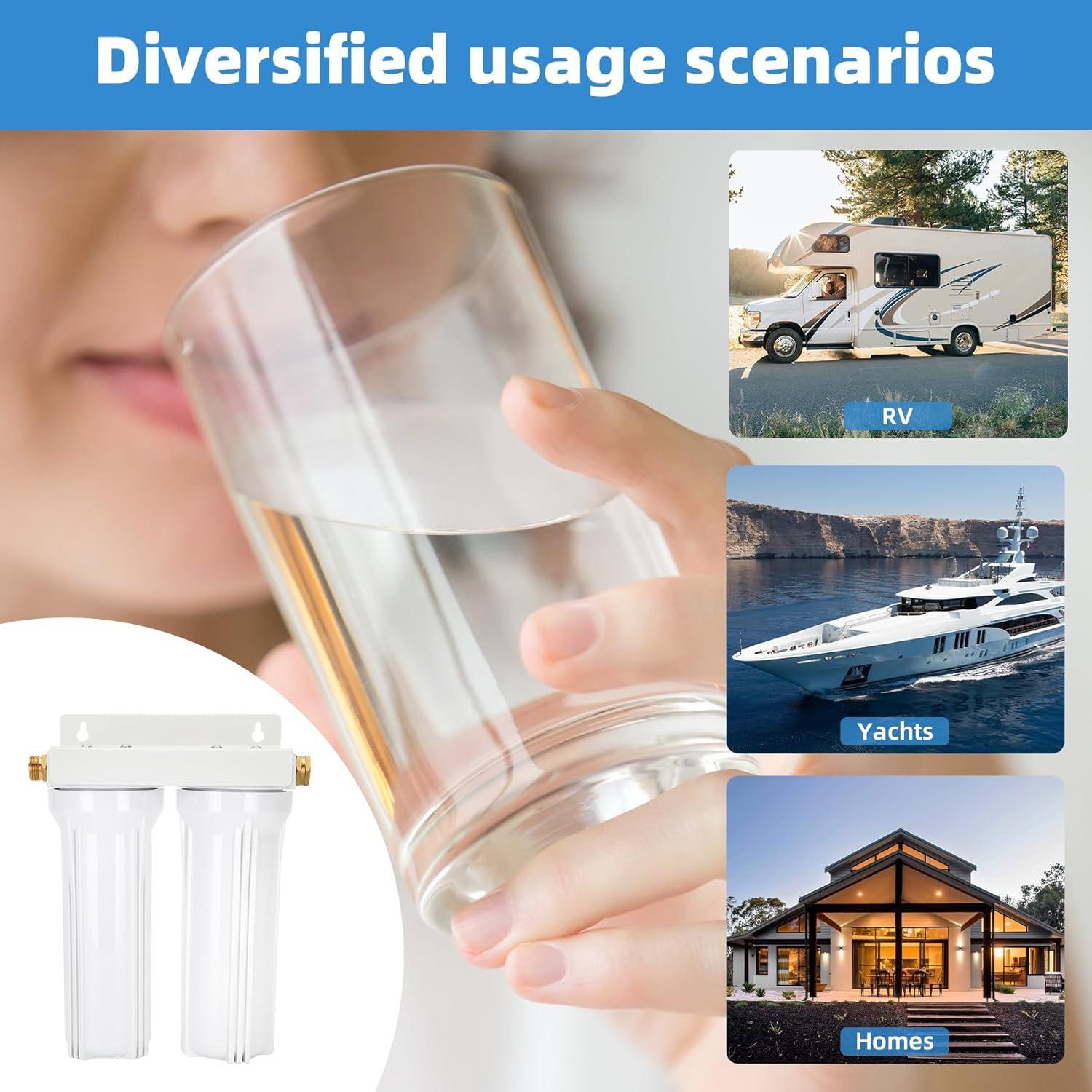 Filtro de Agua Doble Externo Drkerr para RV y Hogar 2.7kg