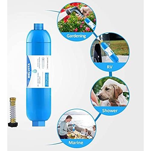 Filtrador de Agua Inline BELVITA RV - Paquete de 2, Carbón Activado