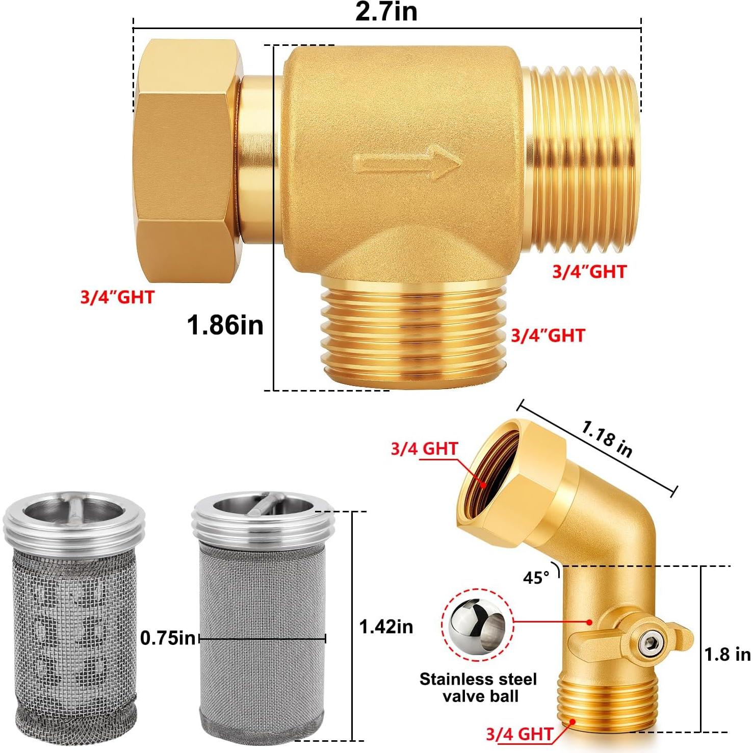 Filtro de Manguera de Jardín YELUN con Malla de Acero Inoxidable