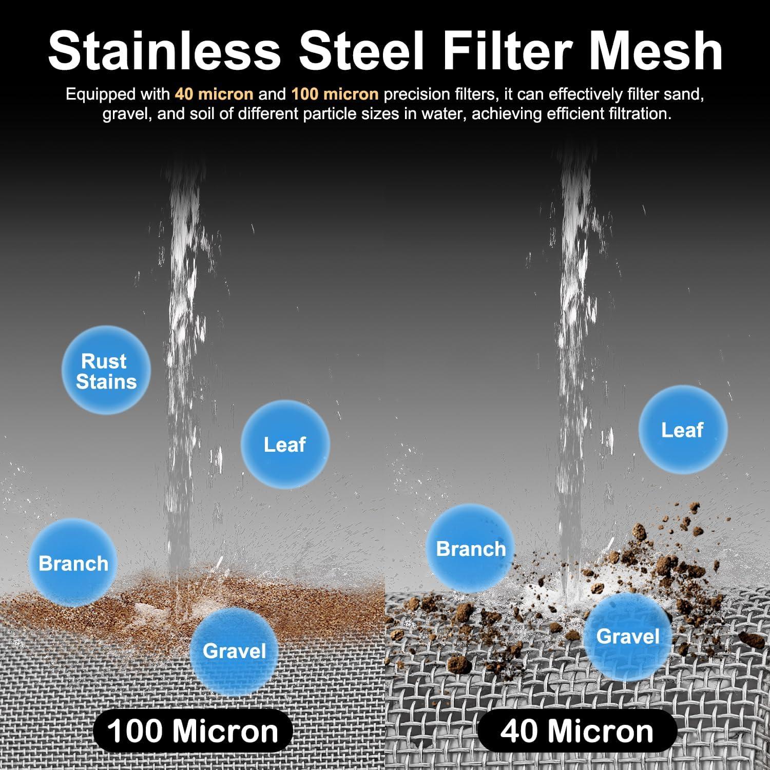 Filtro de Manguera de Jardín YELUN con Malla de Acero Inoxidable