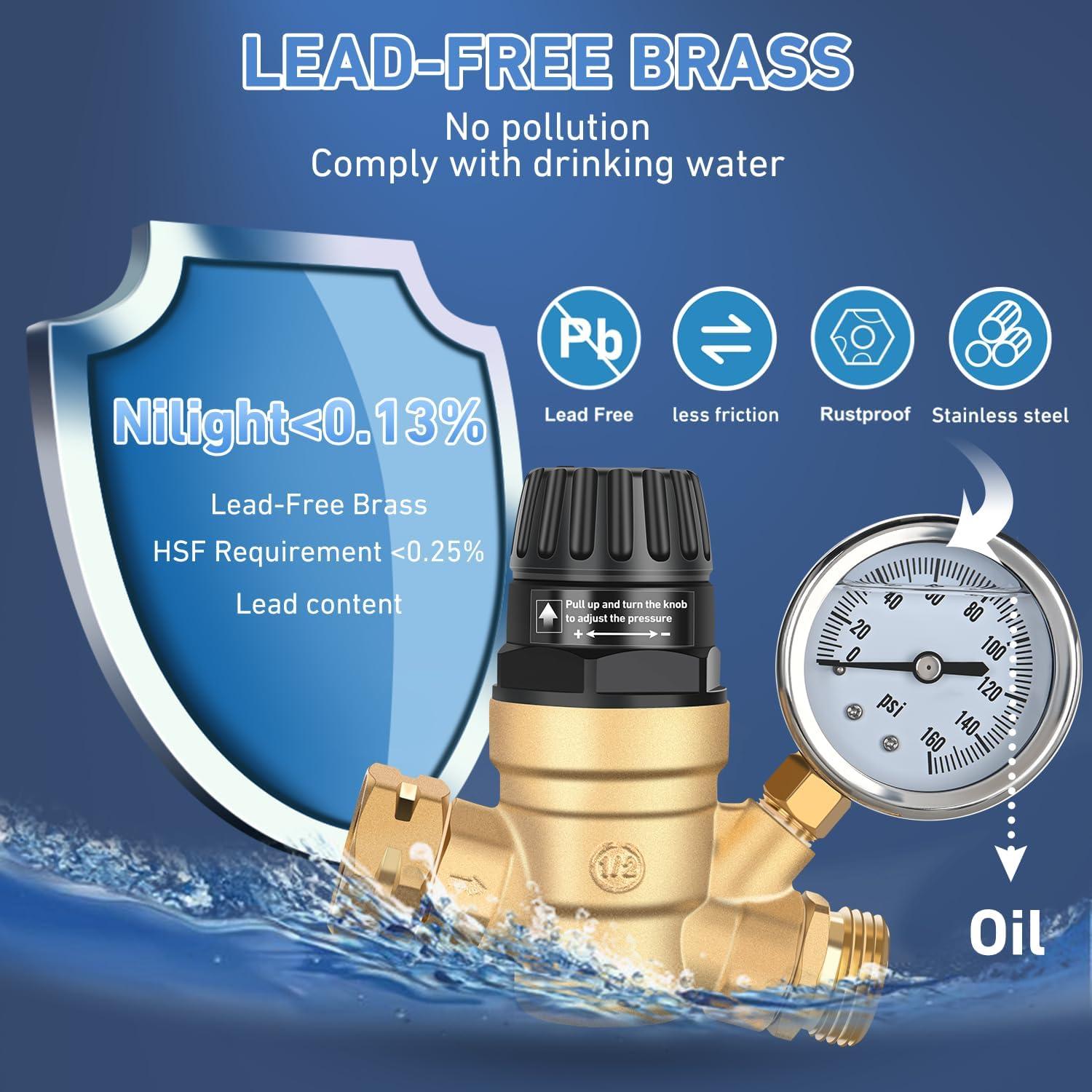 Regulador de Presión de Agua Nilight para RV con Manija Ajustable