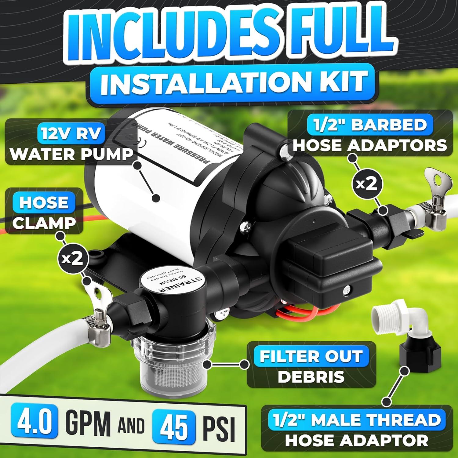 Bomba de Agua 12V LEGLO IWP Autocebante 4 GPM 45 PSI