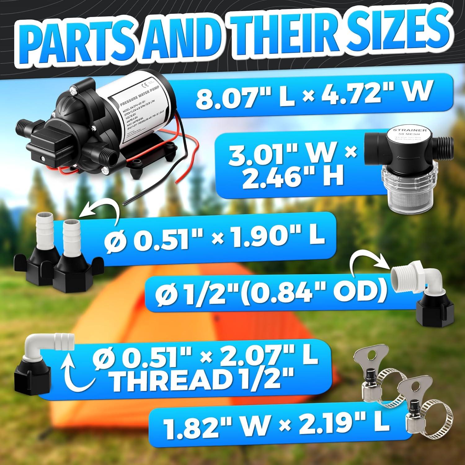 Bomba de Agua 12V LEGLO IWP Autocebante 4 GPM 45 PSI