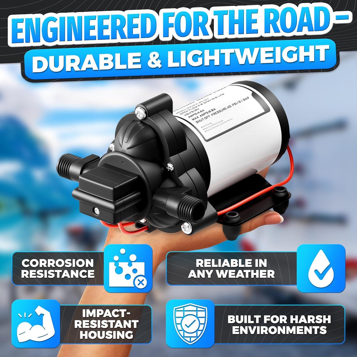 Bomba de Agua 12V LEGLO IWP Autocebante 4 GPM 45 PSI