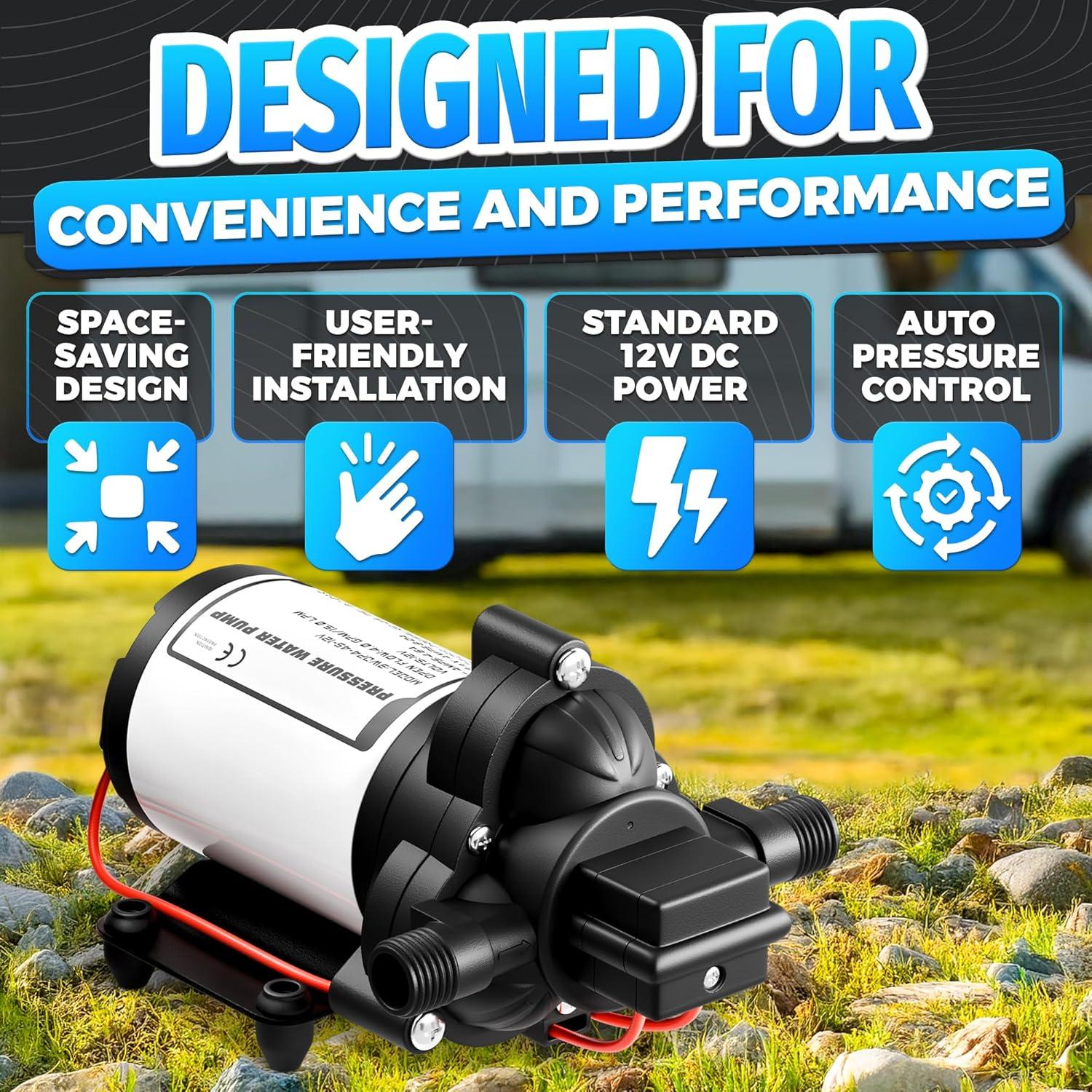 Bomba de Agua 12V LEGLO IWP Autocebante 4 GPM 45 PSI