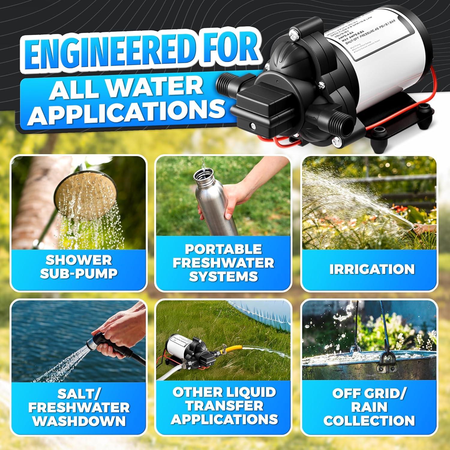 Bomba de Agua 12V LEGLO IWP Autocebante 4 GPM 45 PSI