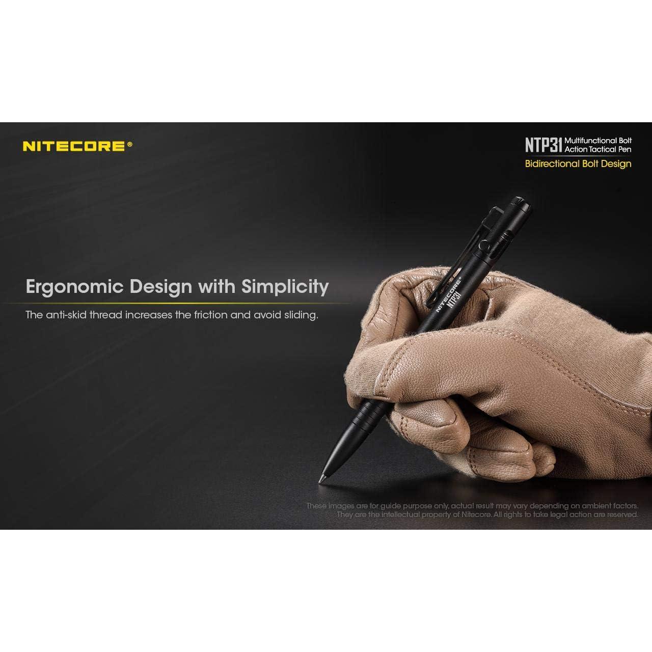 Bolígrafo táctico Nitecore NTP31 multifuncional acero