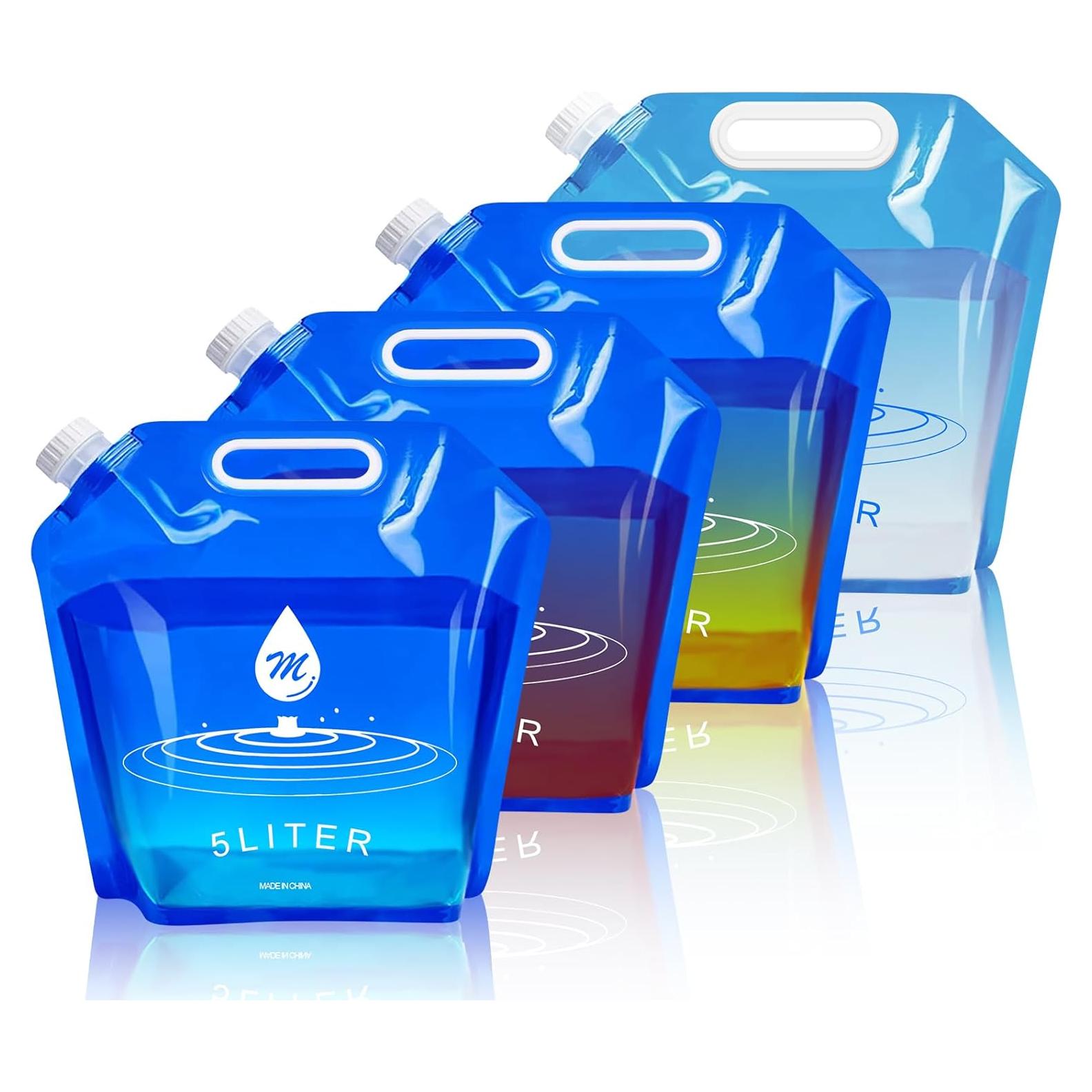 Bolsas de Agua Plegables SOCATER 4 Paquetes 4.9L BPA Libre