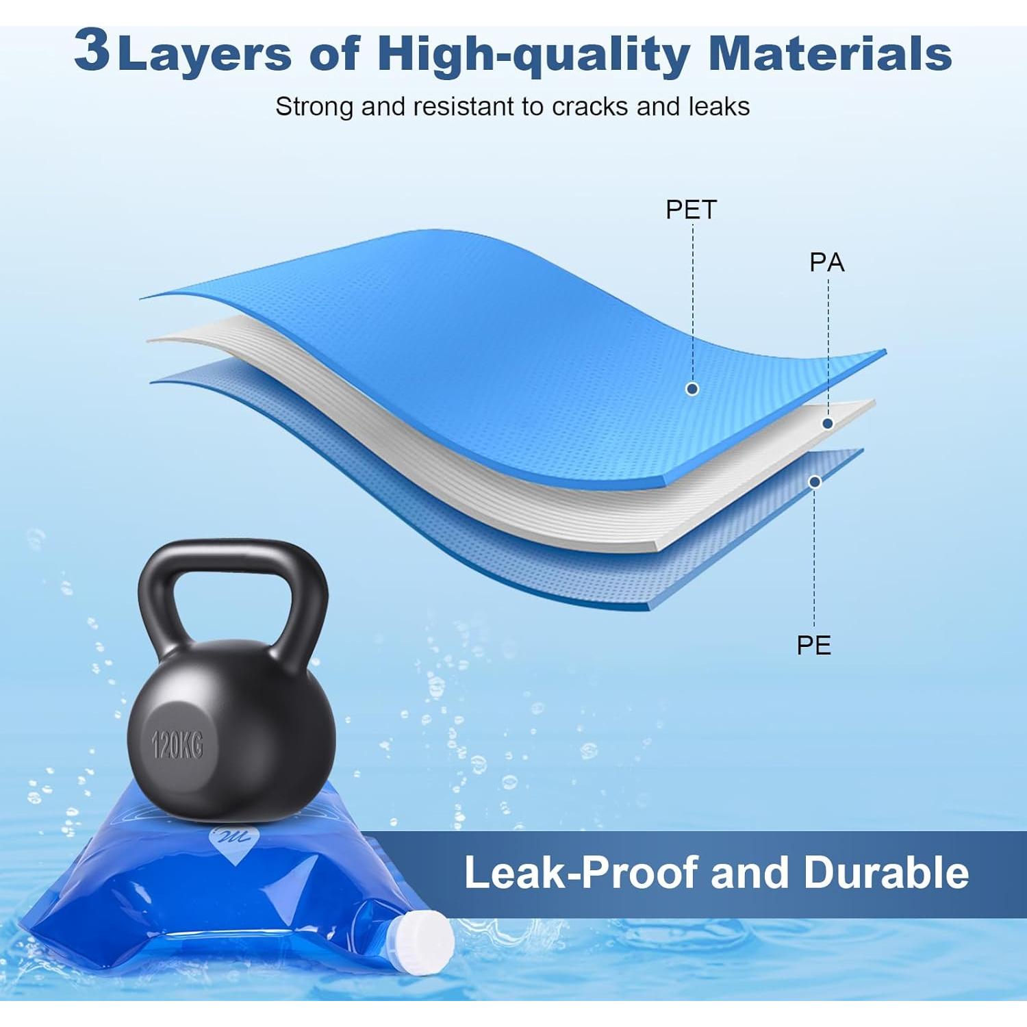 Bolsas de Agua Plegables SOCATER 4 Paquetes 4.9L BPA Libre