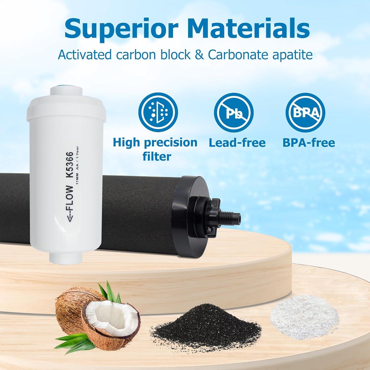 Filtro de Agua por Gravedad Larayci Compatible Berkey 4 Unidades